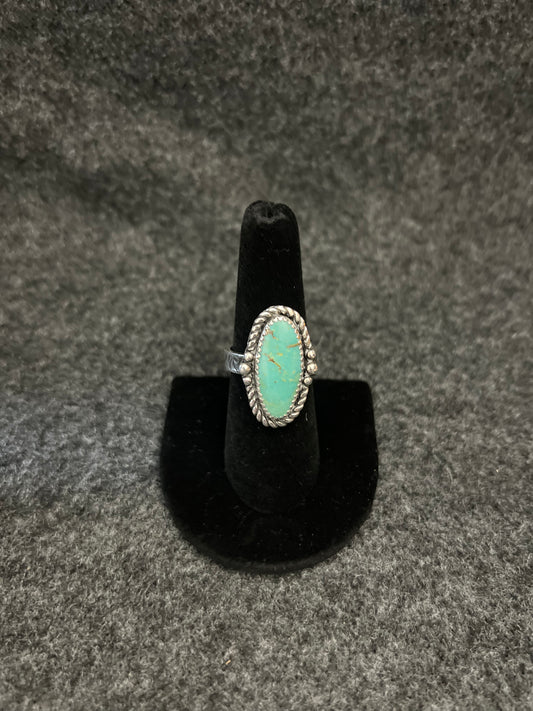 Turquoise Gem Stone Sterling Silver Ring Size 8.5