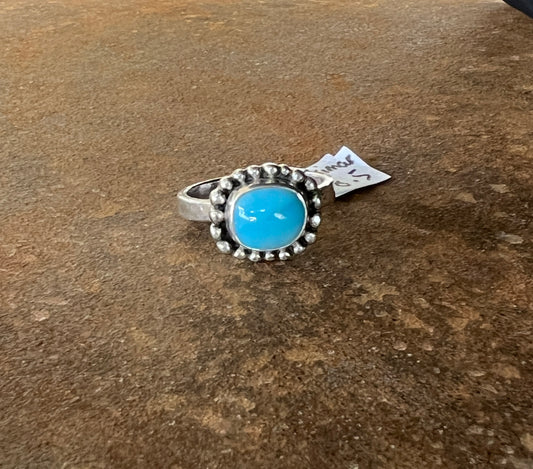 Sterling Silver ring with Larimar stone (size 8.5)