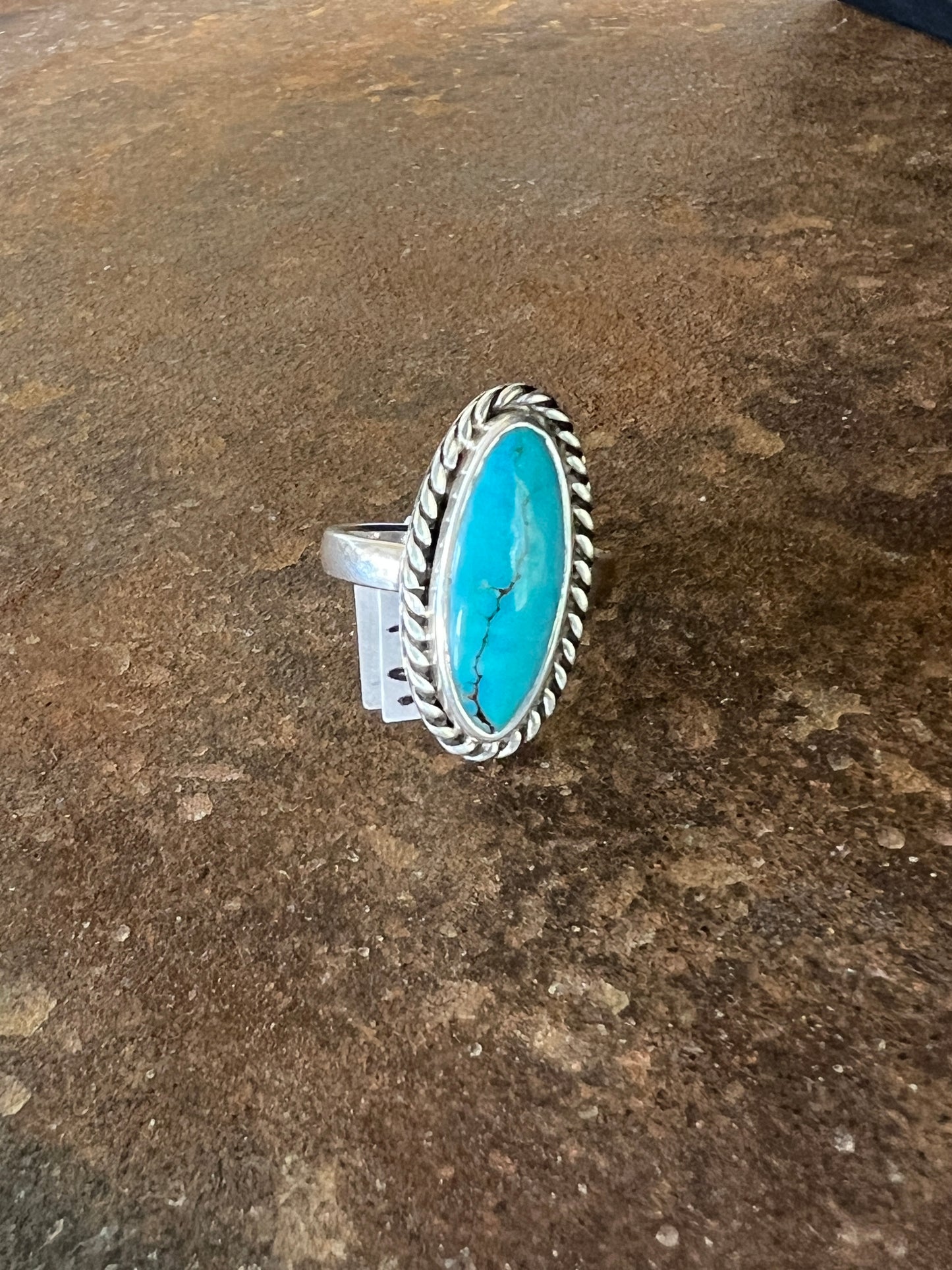Sterling silver ring with Mine 8 turquoise stone (size 7)