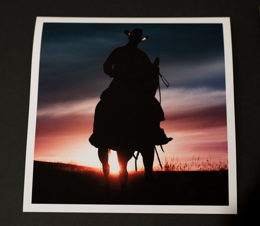 Red White & Blue Cowboy Silhouette