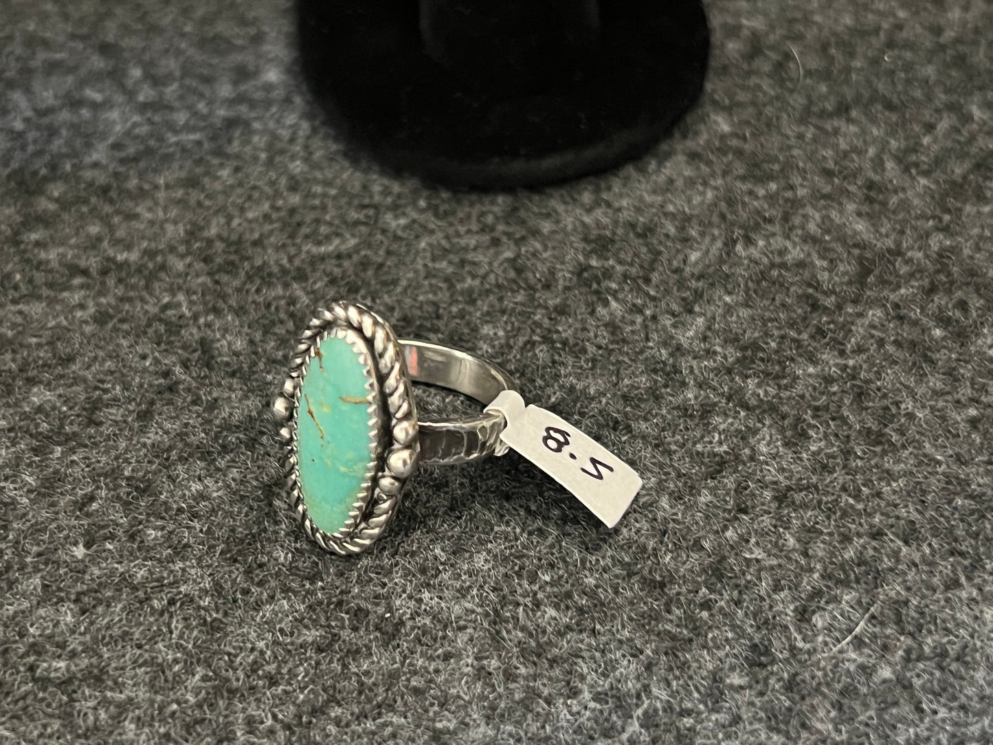Turquoise Gem Stone Sterling Silver Ring Size 8.5