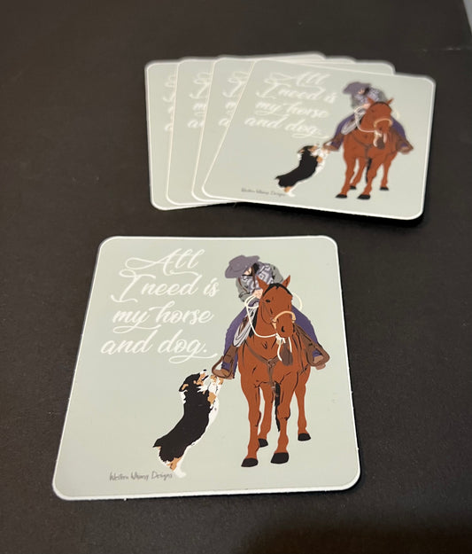 Horse and Dog Large Vinyl Sticker